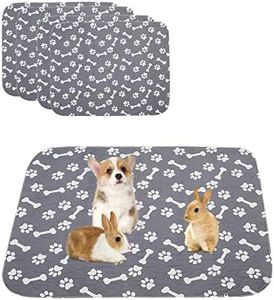 Geyecete Lot de 4 Tapis lavables et imperméables pour Animal ,Tapis de Dressage réutilisable pour Chien, Tapis de Voyage de qualité supérieure,Tapis d'urine pour Chat et Chien - Gris - S