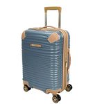 LONDON FOG Chelsea 20" Expandable Spinner, Blue, Brown, Carry-On 20-Inch, London Fog Chelsea 20" Expandable Spinner