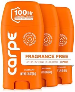 Carpe Underarm Antiperspirant Deodorant Advanced Sweat & Odor Protection Formula - Deodorant for Men & Women Helps Combat Excessive Sweating with Odor Control - Fragrance Free Deodorant (Pack of 3)