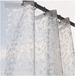 Tonnali Stall Shower Curtain Liner 54 x 72 inch, EVA Weighted Bathroom Shower Liner with Strong Magnets, Heavy Duty,Clear Shower Curtain Cobblestone(54" W X 72" H)