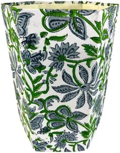 Waste Basket | Decorative Small Waste Basket | Cute Bedroom Trash Can | Colorful Trash Can (Green & Blue)