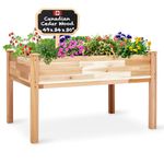 Jumbl Raised Canadian Cedar Garden Bed | Elevated Wood Planter for Growing Fresh Herbs, Vegetables, Flowers, Succulents | 49x34x30”