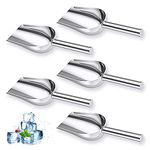 Ice Scoop, 5oz Sweet Tongs Stainless Steel Scoops for Food Ice Shovel Multifunctional for Bar Party Wedding Kitchen, Set of 5