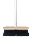 Superio Kitchen Broom Premium Black Tampico Bristles, with Grey Metal 3-Part Handle, Heavy Duty Household Broom - Easy Swiping Dust and Wisp, Home, Kitchen Bedroom, Lobby, Floors and Corners