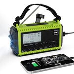 Portable Radio DAB+/DAB/FM with 5000 mAh Battery Crank Radio with Preset Function Battery Digital Radio with Double Alarm Solar Radio Dynamo Radio