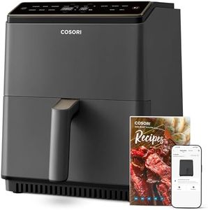 Cosori Dual Blaze Freidora de Aire, Air Fryer WIFI 6,4L, 11 en 1, Freidora sin Aceite, Más de 90 Recetas en la App Creadas por Chef en Español, Gris Oscuro, con Doble Resistencia, CAF-P585S
