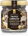 Gourmanity Tartufi Black Truffle Slices, Truffle Carpaccio in Olive Oil, (Tuber aestivum Vitt.) Add Luxury Flavor to Any Dish, Product of Italy [1.23oz Jar]