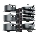 Ithwiu Pot Pans Organizer Holder Rack for Cabinet Countertop, Durable Iron Pot Rack Pot Lid Holder,8-Tiers Adjustable Kitchen Shelf,3 DIY Methods…