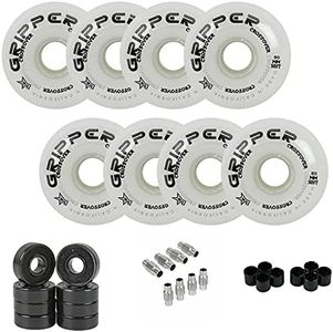 Labeda Gripper Roller Hockey Wheels + Hybrid Ceramic Bearings Soft White 80mm