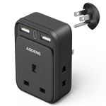 UK to US Plug Adapter, USA Travel Adapter with 2 USB-A Ports & 1 USB-C Ports(5V/3.4A) and 2 Shaver Plug Adaptor UK for Shaver/Toothbrush, US Plug Adapter for Thailand Mexico Colombia(Type B)