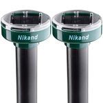 NIKAND Gopher Repellent Ultrasonic Solar Powered - Mole Repellent Stakes Outdoor Pet Safe - Groundhog Repeller Snake Rodent Gopher Spikes Chaser - Sonic Mole Deterrent Devices (2)