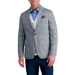 Haggar Men's Slim Fit Plaid Windowpane Sport Coat Blazer, Grey Slate, 40