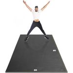 ProGrip by Dhara® EVA Rubber Gym Mat 8×5 Feet | 30mm Thick Heavy Duty Exercise Flooring for Treadmill, Dumbbell & Weightlifting Area | Anti-Slip, Shock Absorbing, Noise Reduction | Black