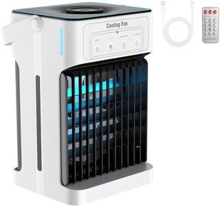 Climatiseur Mobile avec Télécommande, 1100 ML Double Moteur Rafraichisseur d'air avec 3 Vitesses & 3 Brumes, 2-8H Timer,USB &7 LED pour Chambre et Bureau