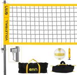 A11N Heavy-Duty 32ft Outdoor Volleyball Net with Anti-Sag System - Portable Set Includes Volleyball, Net, Air Pump, Boundary Markers and Bag - Perfect for Backyard, Beach, and Park