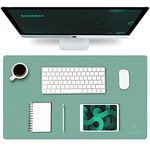 K KNODEL Leather Desk Mat, Office Desk Pad, Small Mouse Pad, Keyboard Mat, Computer and Laptop Mat for Desk, Desk Protecor Mat, Desktop Mat for Writing, Desk Blotter and Cover (60x35cm, Green)