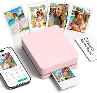Nelko Photo Printer, PP01 Color Mini Portable Printer, Instant Smartphone Inkjet Printer, Sticky-Back Rechargeable Portable Picture Printer for iOS & Android, for Christmas Family, Pink