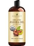Handcraft Blends USDA Organic Jojoba Oil - Cold-Pressed 473 ml - 100% Pure and Natural - Premium Grade Carrier Oil for Skin and Hair - Hair and Body - Hexane-Free