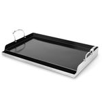 GFTIME 63.5 x 40.6cm Ceramic Nonstick Stainless Steel Griddle for Gas & Charcoal BBQ, Universal Plancha Flat Top Plate for Grill & Hob, PFAS PFOA PTFE Free, Oven Safe to 500°F, Non-Stick Coating