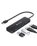 UtechSmart USB Hub, 4-Port USB 3.0 Hub, Ultra-Slim USB Adapter for Laptop, 5Gbps Fast Data Transfer, USB 3.0 Splitter for Dell, HP, MacBook, Surface Pro, Flash Drive, HDD, Keyboard, Mouse, PS4