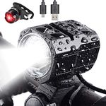 Nestling® USB Rechargeable LED Bike Light Set, 1200 Lumen Bicycle Headlight XM-L2 LED Waterproof Bike Front Light Handheld Flashlight