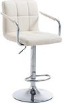 Finch Fox Modern Revolving Swivel Height Adjustable Fabric Counter Bar Stool Chair For Restaurant/Kitchen/Home/Lounge Salon (Cream), 17.72 Inch