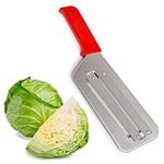 Cabbage Knife Slicer Shredder - Cabbage Shredder for Sauerkraut Coleslaw - Cabbage Chopper Stainless Steel - Cabbage Cutter with Two Sharp Blades, Plastic Handle (Red)