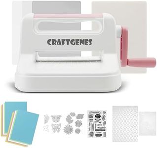 CraftGenes Die Cutting Machine and Embossing Machine – 6'' Opening Size for Cardmaking, Scrapbooking, and DIY Crafts – Complete Set with A5 Die Cuts, Embossing Folders, and Plates(Pink)