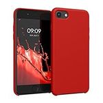 kwmobile Case Compatible with Apple iPhone SE (2022) / iPhone SE (2020) / iPhone 8 / iPhone 7 Case - TPU Silicone Phone Cover with Soft Finish - Red