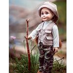 The Queen's Treasures 18 Inch Doll Clothes & Accessories, 4 Pc Fishing Outfit with Pants, Hat, Vest & Shirt, Compatible for Use with American Girl Dolls, Doll NOT Included