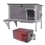 Aivituvin Cat House with Insulated Liner, Large Heated Feral Cats Shelter, Weatherproof Cat Condos for Outdoor Indoor Cats