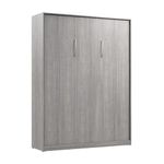 Bestar Claremont 65W Murphy Bed in Platinum Gray, Sleeping Arrangement for Multipurpose Room, Queen