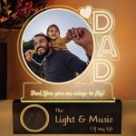 ZOCI VOCI Wings of Light: Dad’s Special Photo Frame Lamp Personlize Fathers Day Engrave lamp With Blutooth Music (Lamp+BT Speaker)