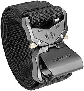 JUKMO Tactical Belt, Military Hiking Rigger 1.5" Nylon Web Work Belt with Heavy Duty Quick Release Buckle (Black, Small)