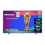 Hisense 75E6SF - 75" E6 Cinema Series Hi-QLED 4K UHD Smart Fire TV, AI Light Sensor, Dolby Vision · Atmos, Voice Remote with Alexa, Motion Rate 120, HDR 10+ Adaptive, Game Mode Plus (2026 New Model)