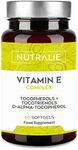 Vitamin E Pure Premium - Antioxidant Natural High Strength + Tocotrienols and Tocopherols - 8 Molecules of Tocopherols and Tocotrienols for Women and Men - 60 Softgel Capsules Nutralie