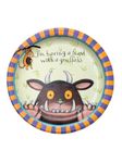 Smiffys The Gruffalo Tableware Party Plates x8, 23 cm Diameter, Official Gruffalo License Plates with Classic Quotes & Striped Edge Perfect for Themed Parties, Birthday Parties, or Events