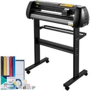 VEVOR Vinyl Cutter Machine, Upgraded 28 Inch Paper Feed Cutting Plotter Bundle, Adjustable Force & Speed Vinyl Printer with Powerful Stepper Motors, Signmaster Software Compatible with Windows System