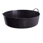 KetoPlastics Black 35 Litre Large Shallow Flexible 2-Handled Recycled Tub Dog Pool, Bath