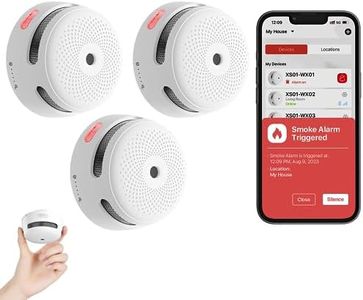 X-Sense Smart Smoke Detector Fire Alarm with Replaceable Battery, Wi-Fi Smoke Detector, Real-Time App Notifications, XS01-WX, 3-Pack