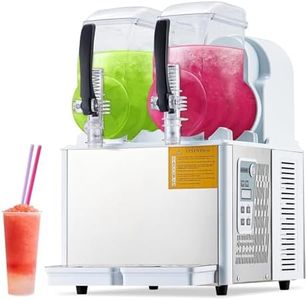 Garvee Commercial Slushie Machine, 4Lx2Tank slushy machine for home, Self-cleaning,370W Stainless Steel Slushy Machine for Frozen Drinks, for Home, Coffee Shop, Restaurant
