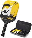 A11N Empire Edgeless Pickleball Paddle – Carbon Fiber Paddle with Extended Handle for Two-Handed Grip & SuperGrit Technology for Even Surface Texture, Classic Shape, Yellow