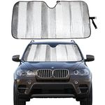 MCBUTY Windshield Sun Shade for Car Silver Thicken 5-Layer UV Reflector Auto Front Window Sunshade Visor Shield Cover and Keep Your Vehicle Cool(55" ” 27.5")