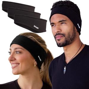 Winter Fleece Ear Warmers Muffs Headband for Men and Women - Unisex earmuffs - Gear for Cold Weather – Perfect Head Bands for Ski, Cycling, and Running (Black, Pack of 3)