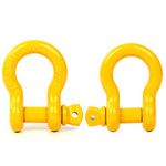 8MILELAKE 3/4inch (2 PACK) D-ring Shackle,4 3/4 tons WLL (9,500 Lbs),Heavy Duty Galvanized D Ring Compatible for Jeep Vehicle Recovery (Yellow)