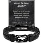 CheersLife Birthday Gifts for Men, Birthday Gifts for Brother, Knot Leather Personalized Bracelet Birthday Gifts for Him Brother Birthday Gifts 21st 30th 40th 50th Birthday Gifts Brother Bracelet
