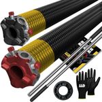 Garage Door Torsion Springs 250x2x36 for Left and Right Side of Garage Door with Winding Bars, 1" Nylon Bushing, and Gloves Heavy Duty Precision E-Coating 5-Year Warranty Min. 30,000 Cycles (Pair)