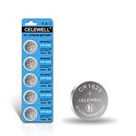 【5-Year Warranty】 CELEWELL CR1620 Battery for Key Fob/Tracker 70mAh 3V Lithium 5 Pack