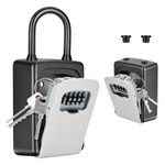 Fayleeko Key Lock Box Wall Mounted - Clearly Visible Keys, Portable Security Safe for Indoor, Outdoor, Garage, Garden, Store (1 Pack, Grey)