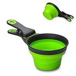 TOP STAR 3 in 1 Pets Silicon Collapsible Measuring Cups,for Pets Dogs,Cats Food Water Scoop,Bag Clip (2CUP Capacity, 473ml)